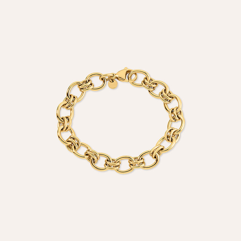 Bracciale catena fantasia Radiance in acciaio dorato