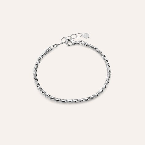 Bracciale catena Silver Collection in argento rodiato, 20 cm