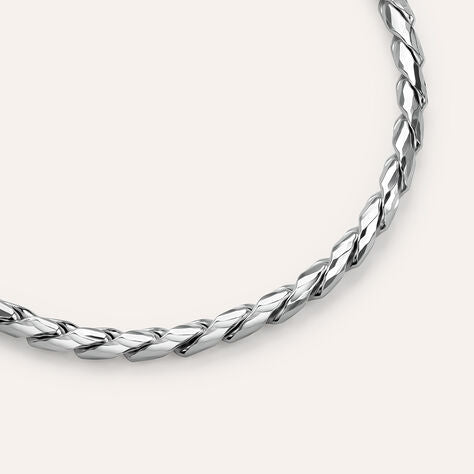 Bracciale catena Silver Collection in argento rodiato, 20 cm