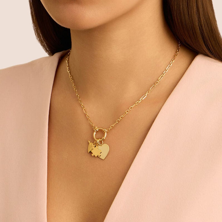Pendente cuore Love Beats in argento dorato