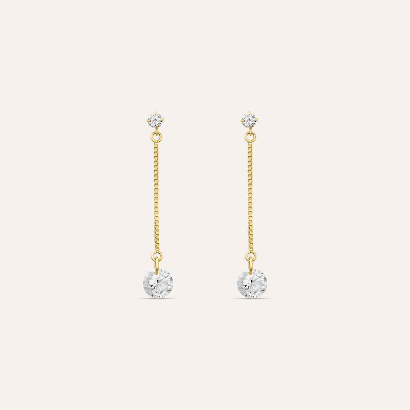 Orecchini pendenti punto luce Claire in oro giallo 9 kt