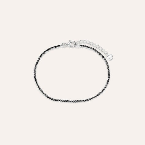Bracciale tennis Silver Elegance in argento con zirconi neri