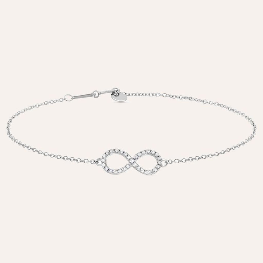 Bracciale infinito Silver Moments in argento rodiato con zirconi