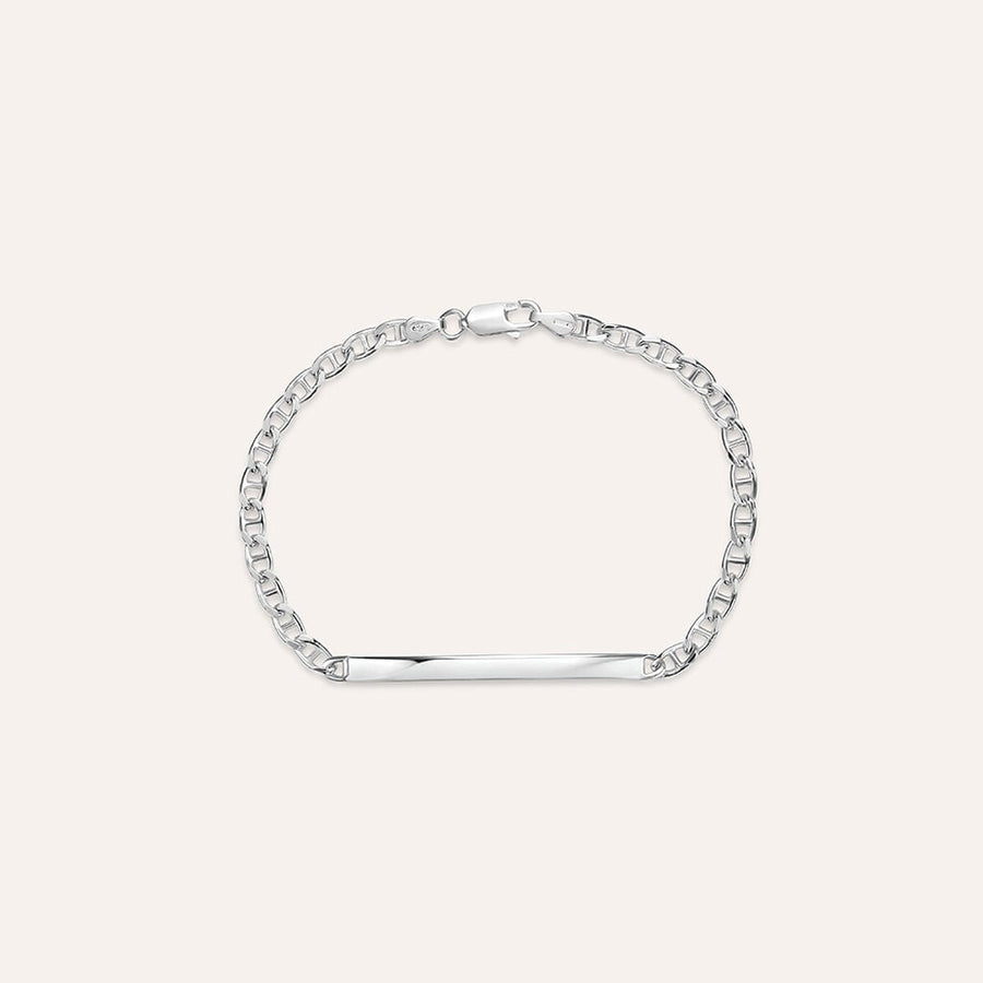 Bracciale con targhetta Gentleman in argento rodiato