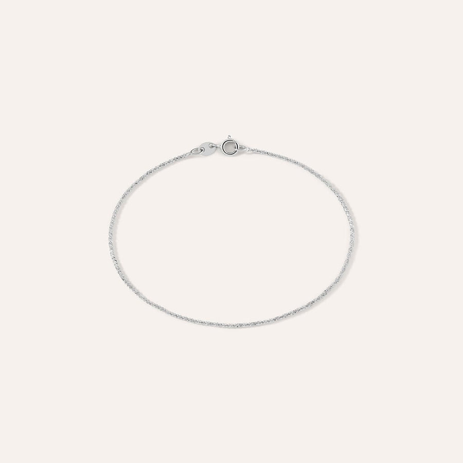 Bracciale catena criss-cross Colette in oro bianco 9 kt, 18 cm