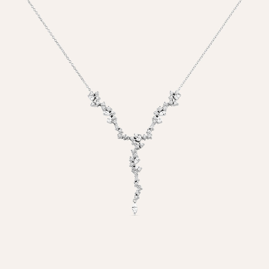 Collana a cravatta Silver Elegance in argento con zirconi