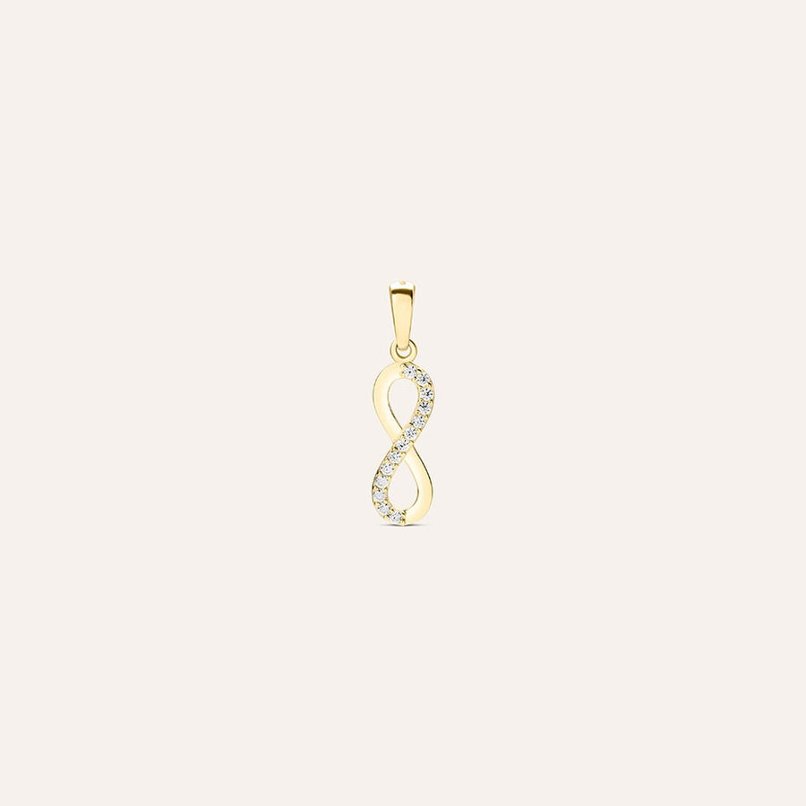 Pendente infinito Poème in oro giallo 9 kt con zirconi