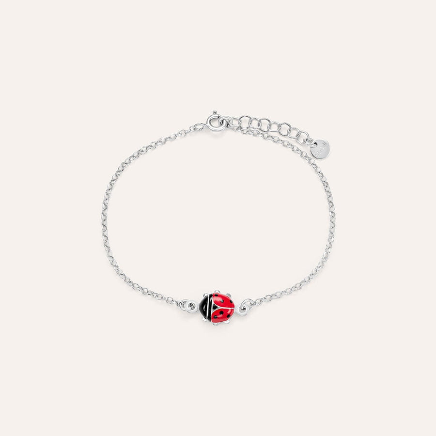 Bracciale coccinella Silver Baby in argento rodiato con smalto
