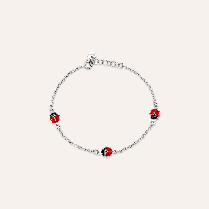 Bracciale coccinelle Silver Baby in argento rodiato con smalto