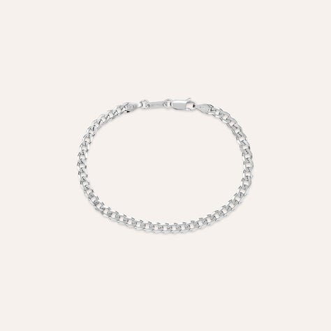 Bracciale groumette Gentleman in argento rodiato, 4,7 mm