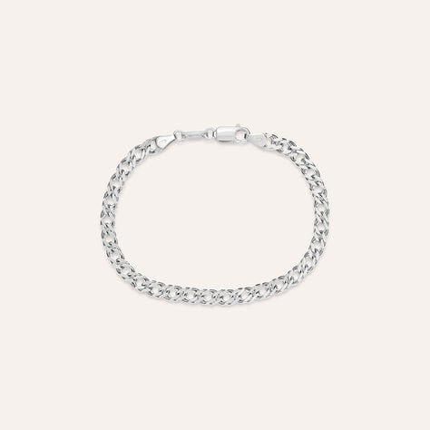 Bracciale groumette Gentleman in argento rodiato, 5,4 mm