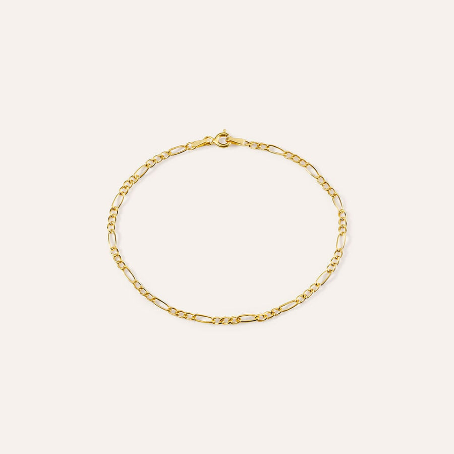 Bracciale catena alternata Colette in oro giallo 9 kt, 18 cm