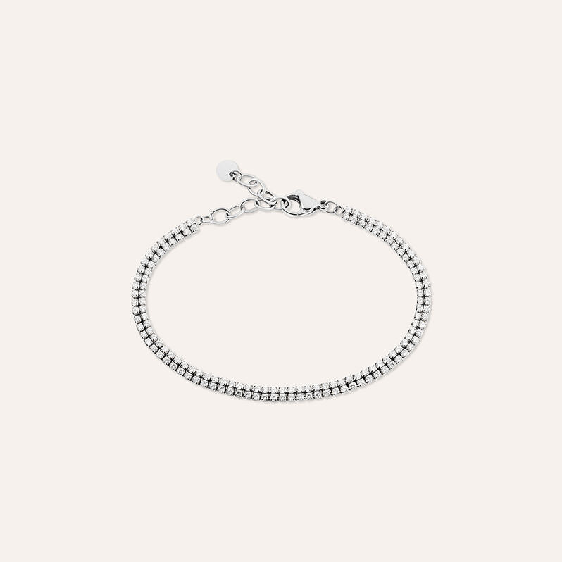 Bracciale tennis Aura in acciaio con zirconi