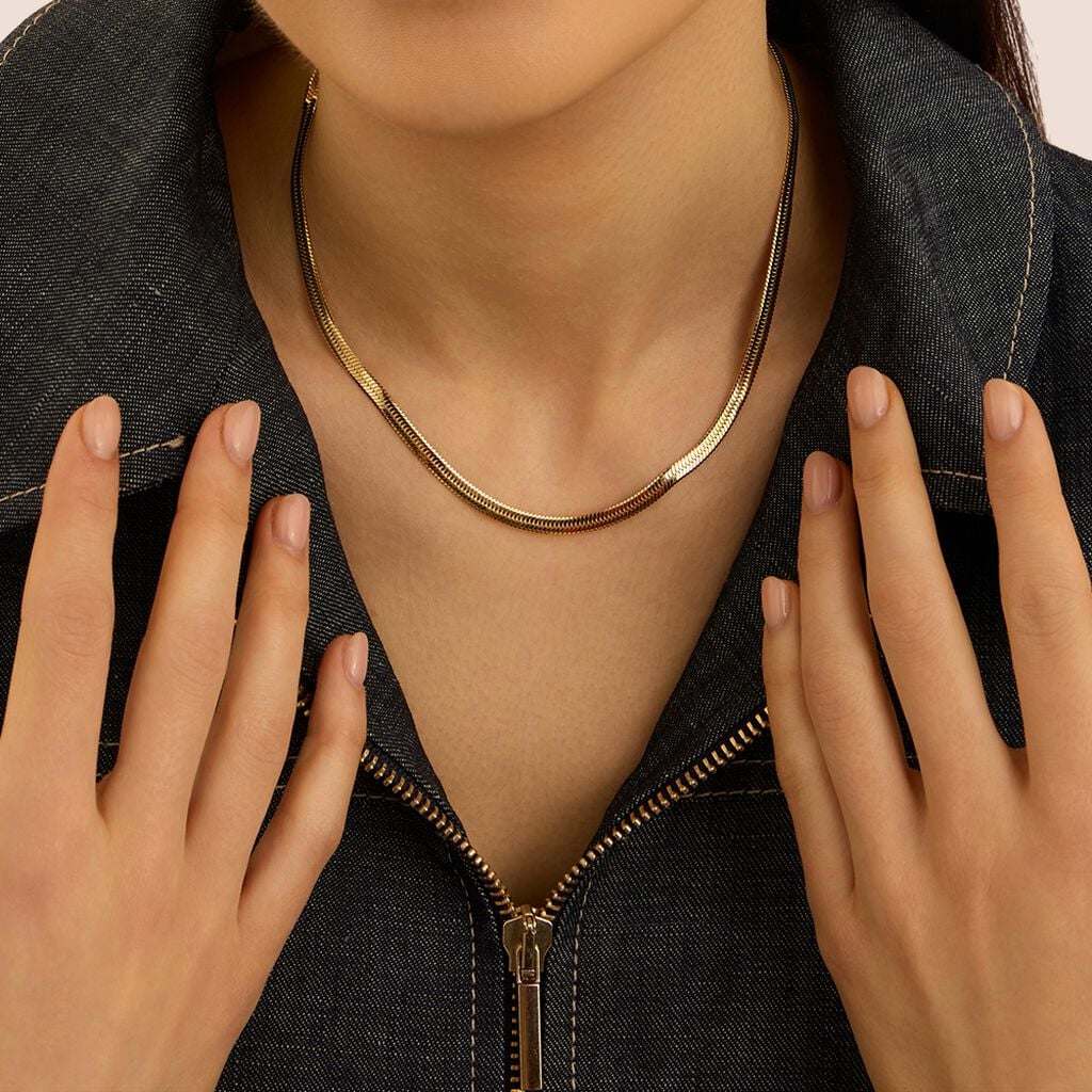Collana flex Radiance in acciaio dorato, 4 mm