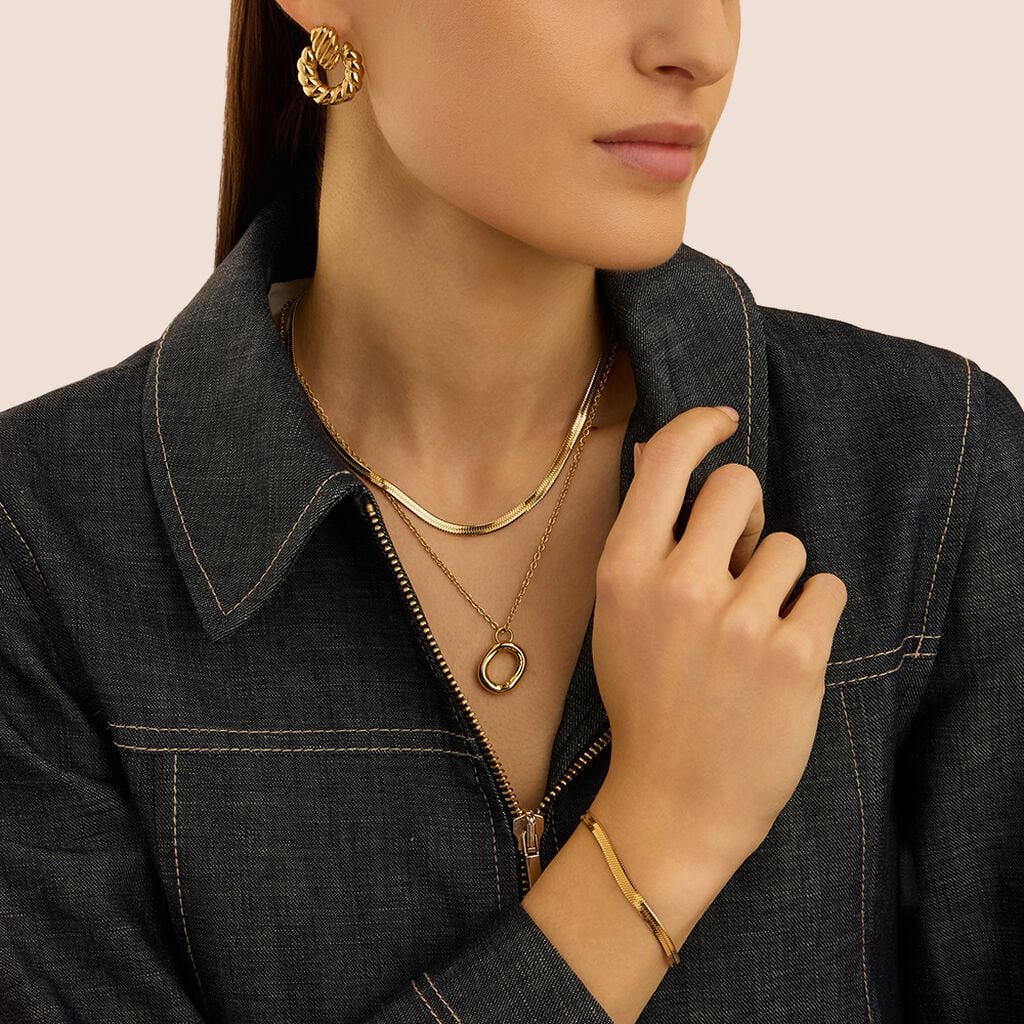 Collana flex Radiance in acciaio dorato, 4 mm
