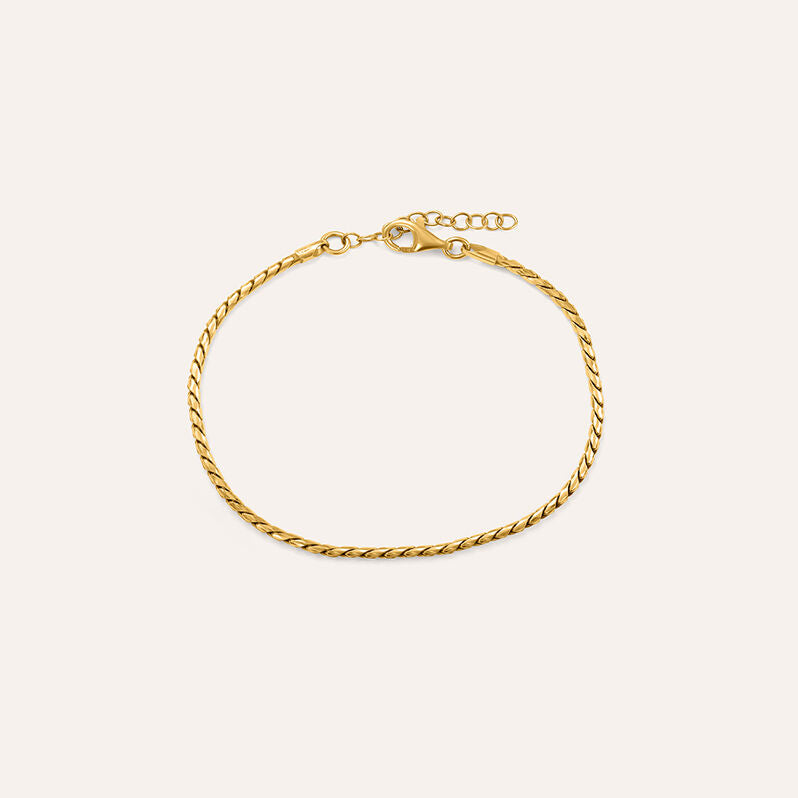 Bracciale catena Silver Collection in argento dorato, 21 cm