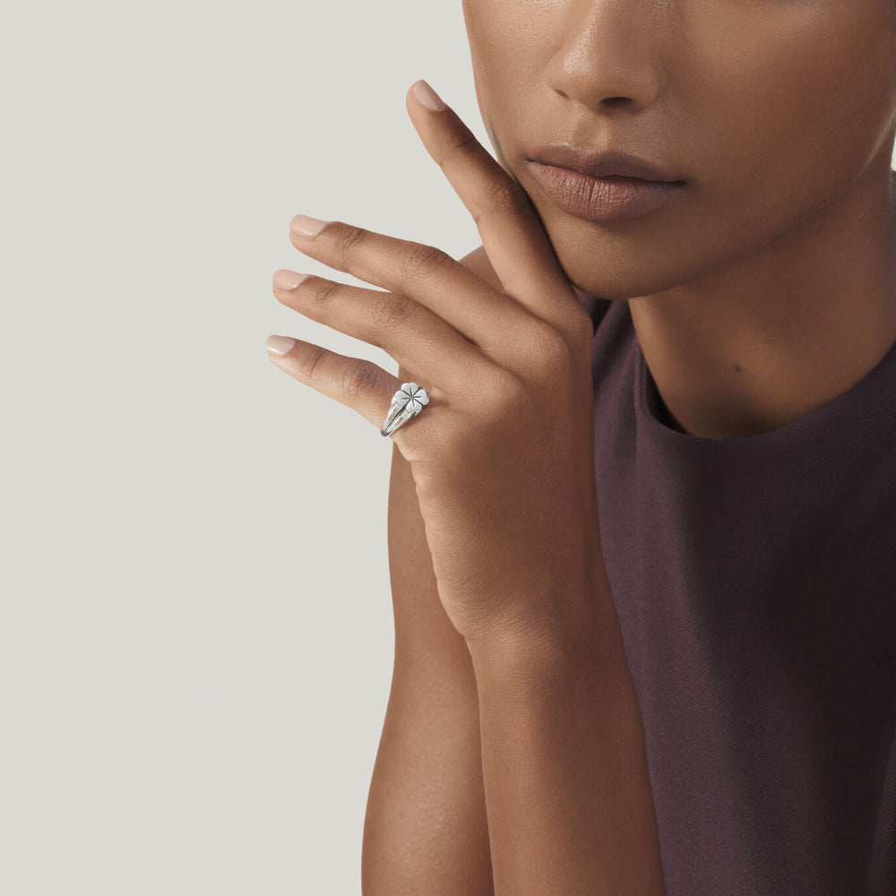 Anello da Mignolo Quadrifoglio