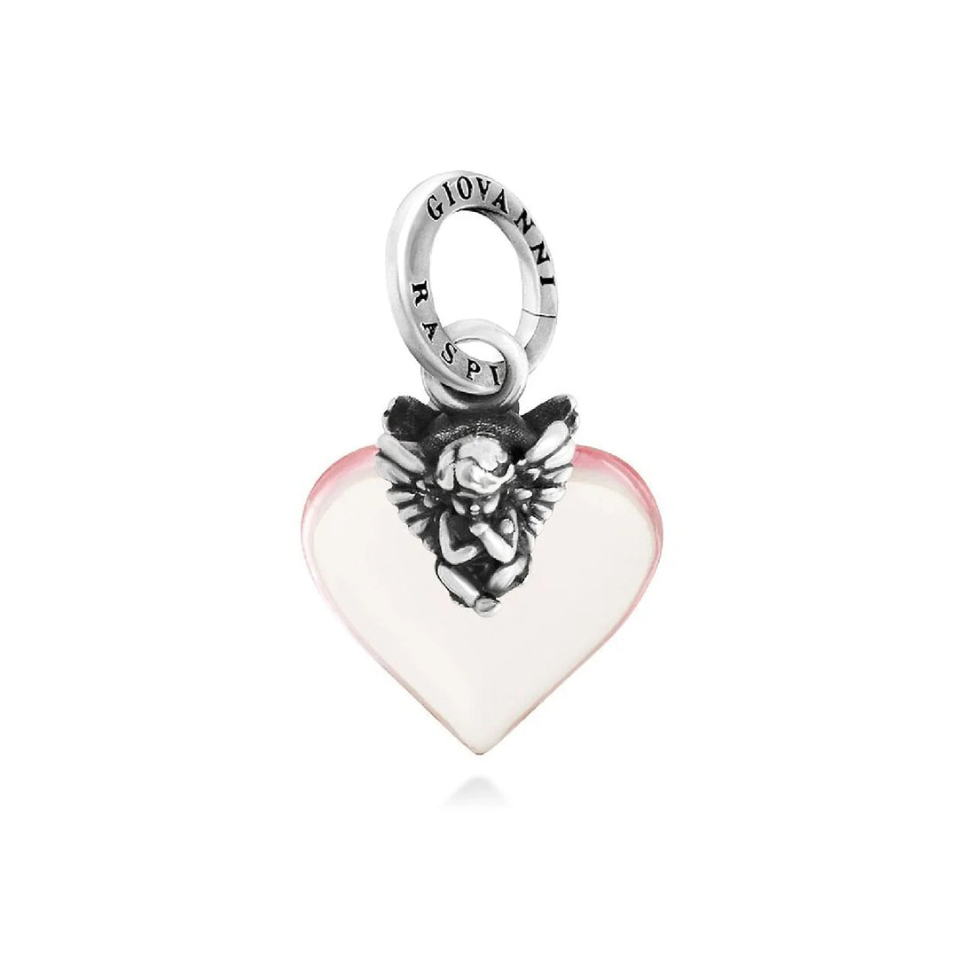 Charm Angelo con cuore rosa