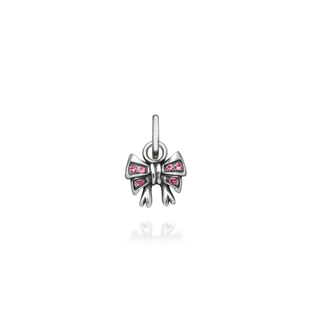 mini charm fiocco crystal rosa