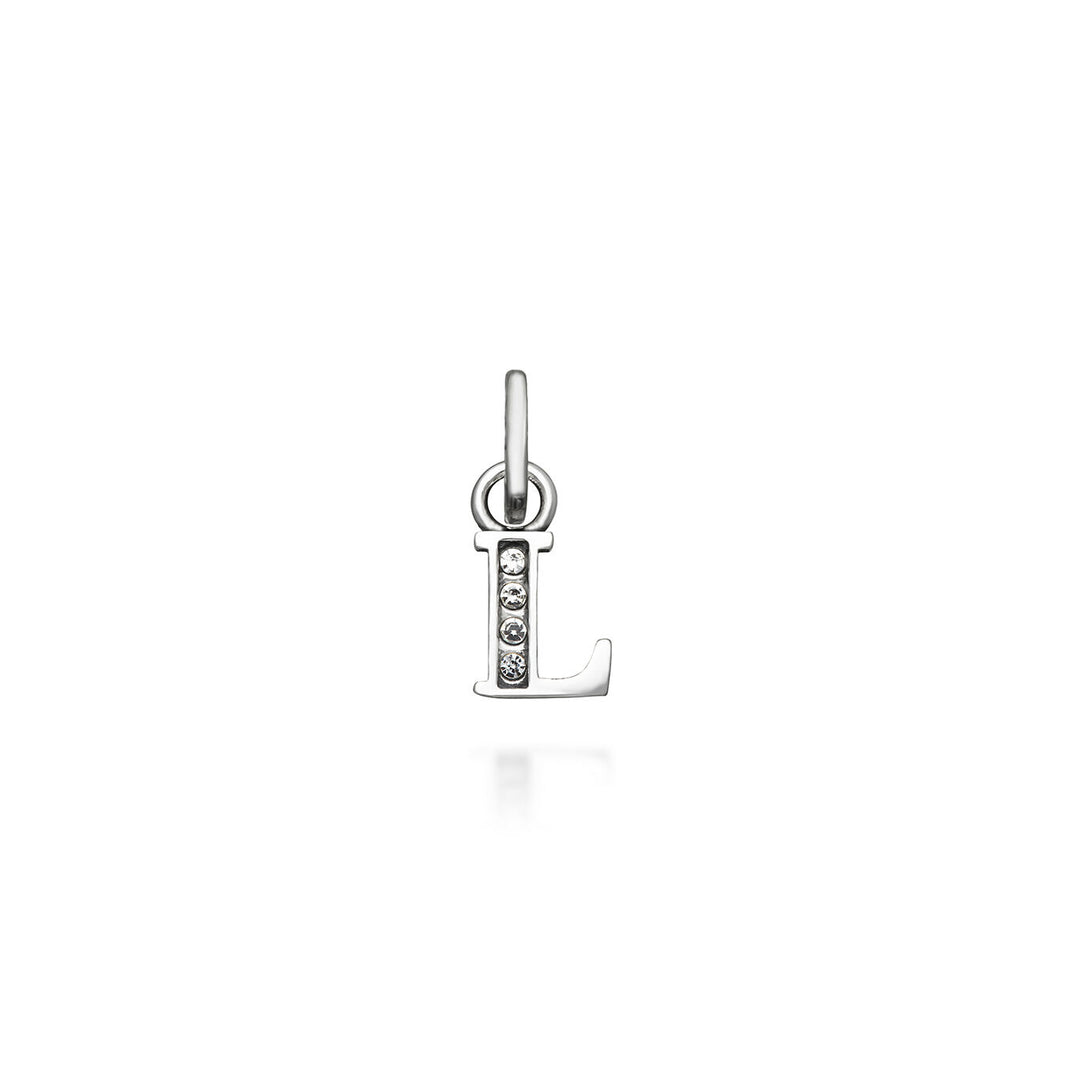 mini charm "l" crystal