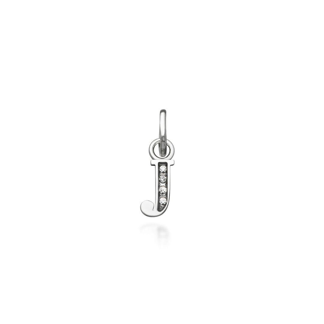 mini charm "j" crystal