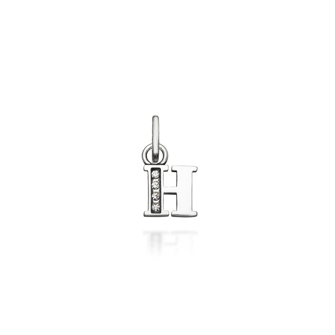 mini charm "h" crystal