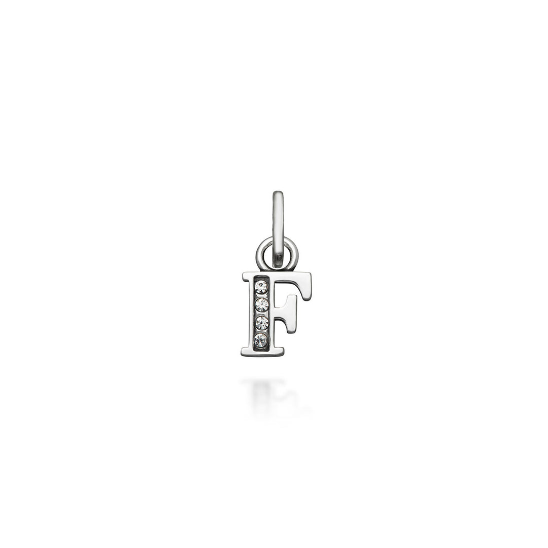 mini charm "f" crystal