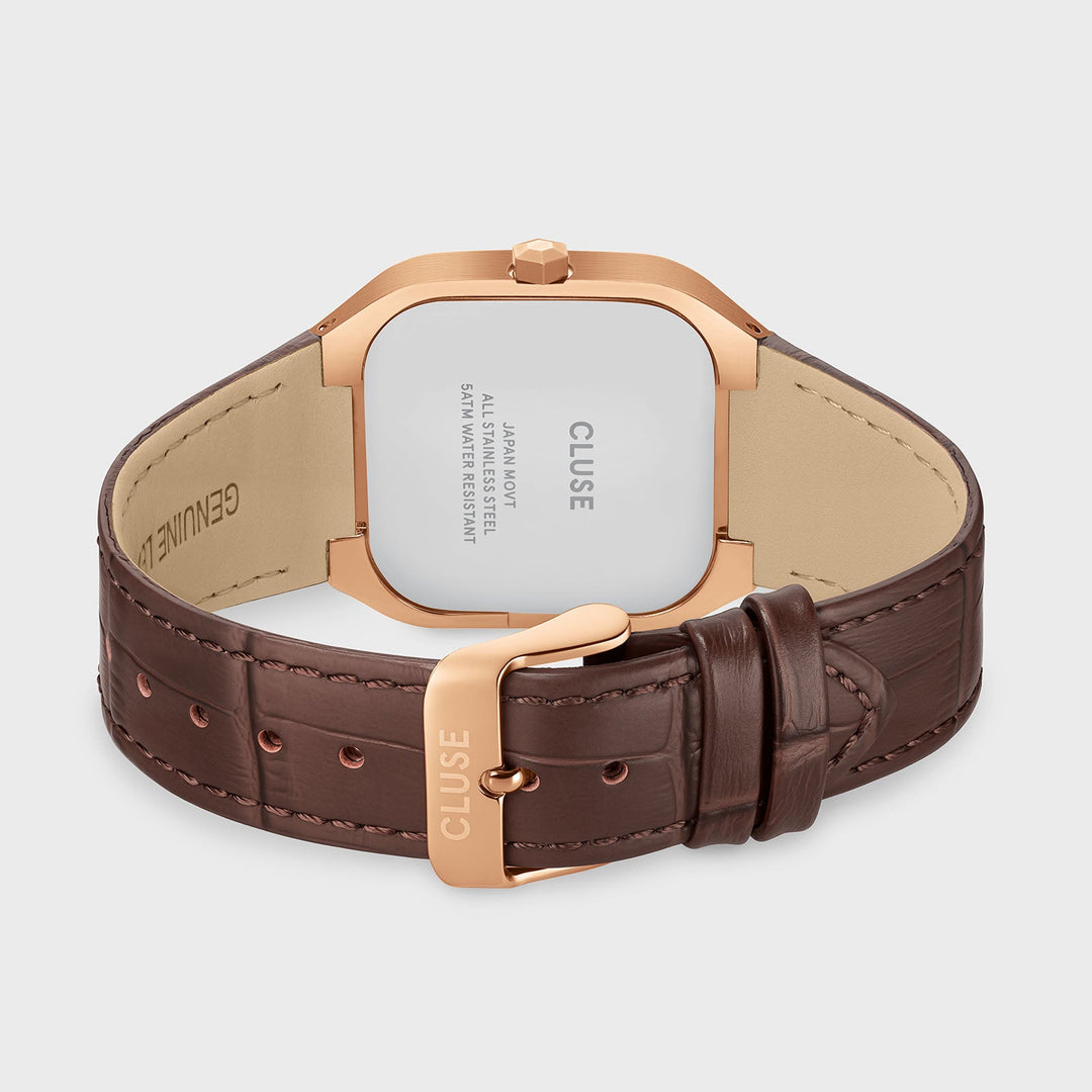 Orologio Uomo Multifunzione Oro Rosa con Quadrante Blu e Cinturino Pelle
