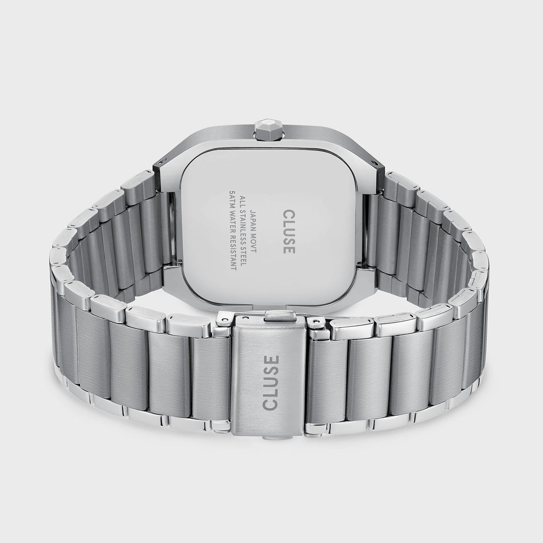 Orologio Uomo Multifunzione in Acciaio Argentato con Quadrante Verde