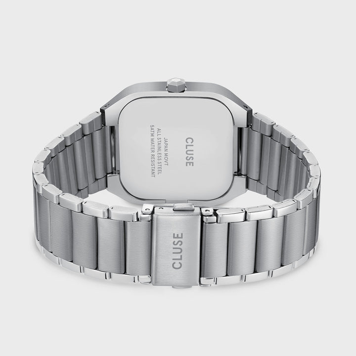 Orologio Uomo Multifunzione in Acciaio Argentato con Quadrante Verde