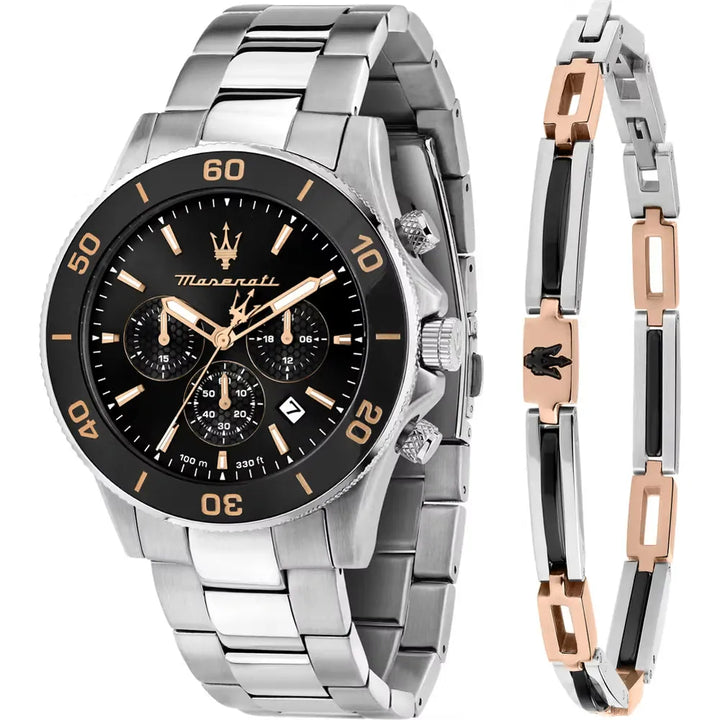 Orologio Maserati Competizione Cronografo Nero con Bracciale Aggiuntivo