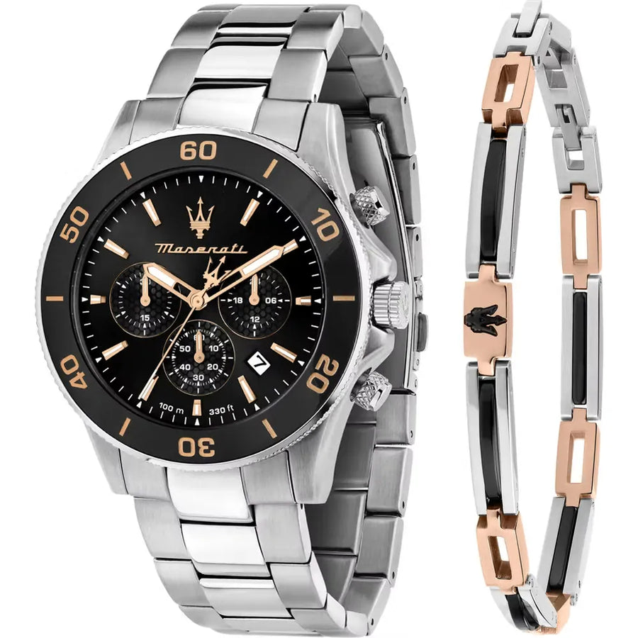 Orologio Maserati Competizione Cronografo Nero con Bracciale Aggiuntivo
