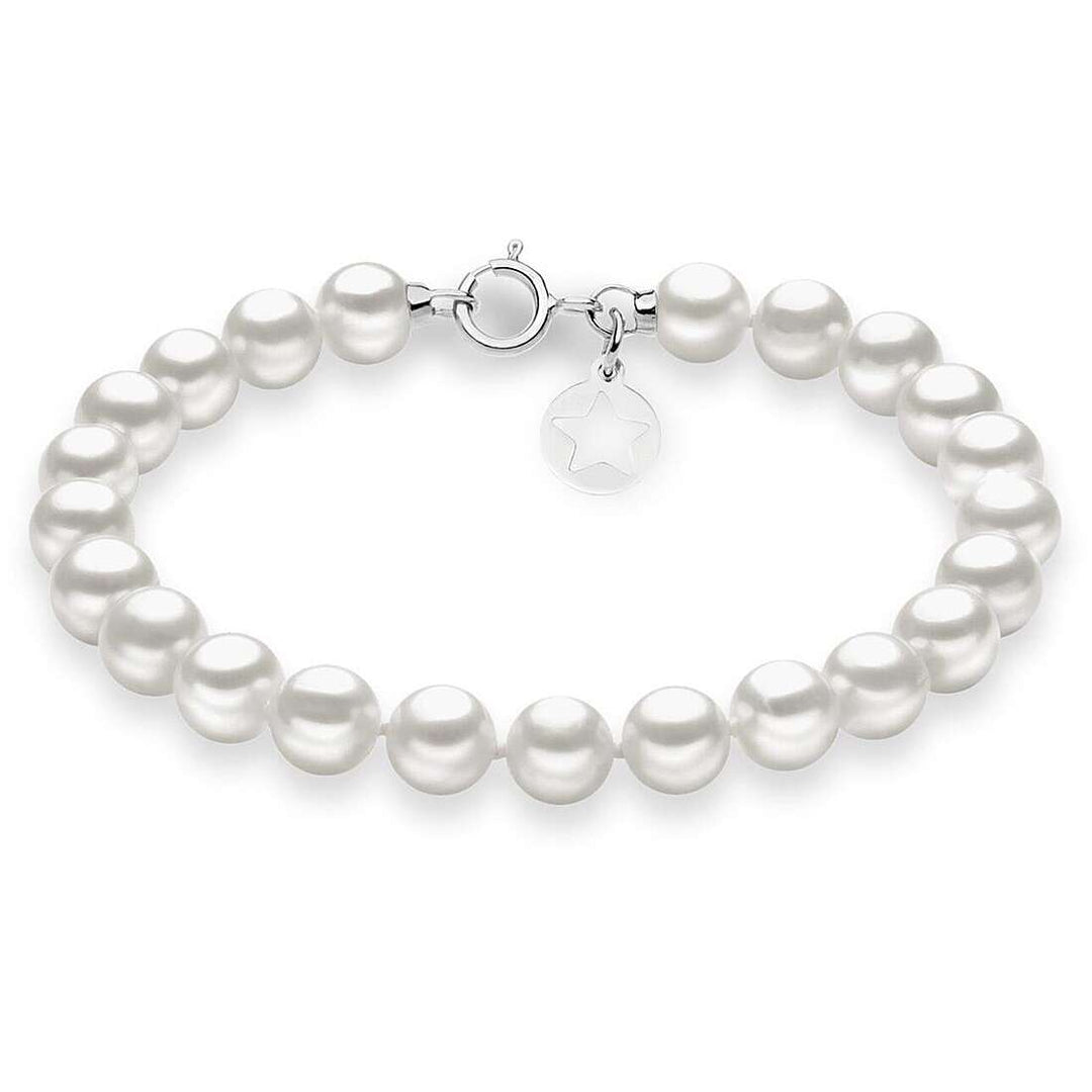 Bracciale Comete in Oro Bianco con Perle e Charm Stella
