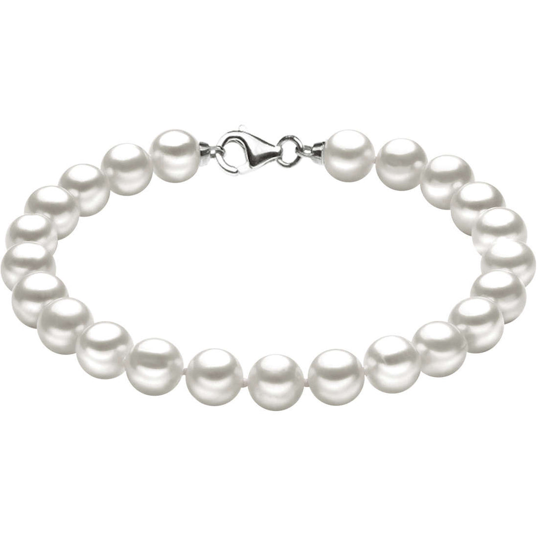 Bracciale in Oro bianco 750. Perle coltivate Basic Ø 6,5/7. Charm Stella