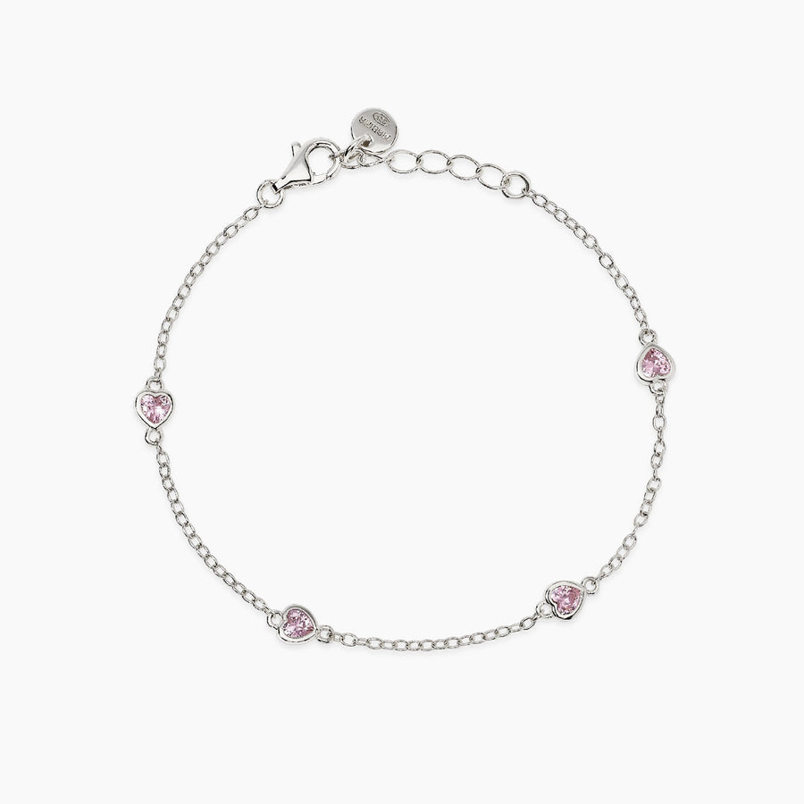 Bracciale da bambina PETIT COEUR con cuori di zirconi rosa