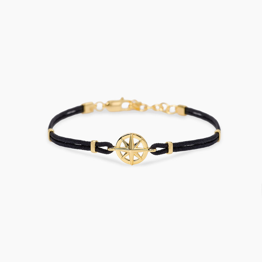 Bracciale uomo JOURNEY in nylon con rosa dei venti dorata