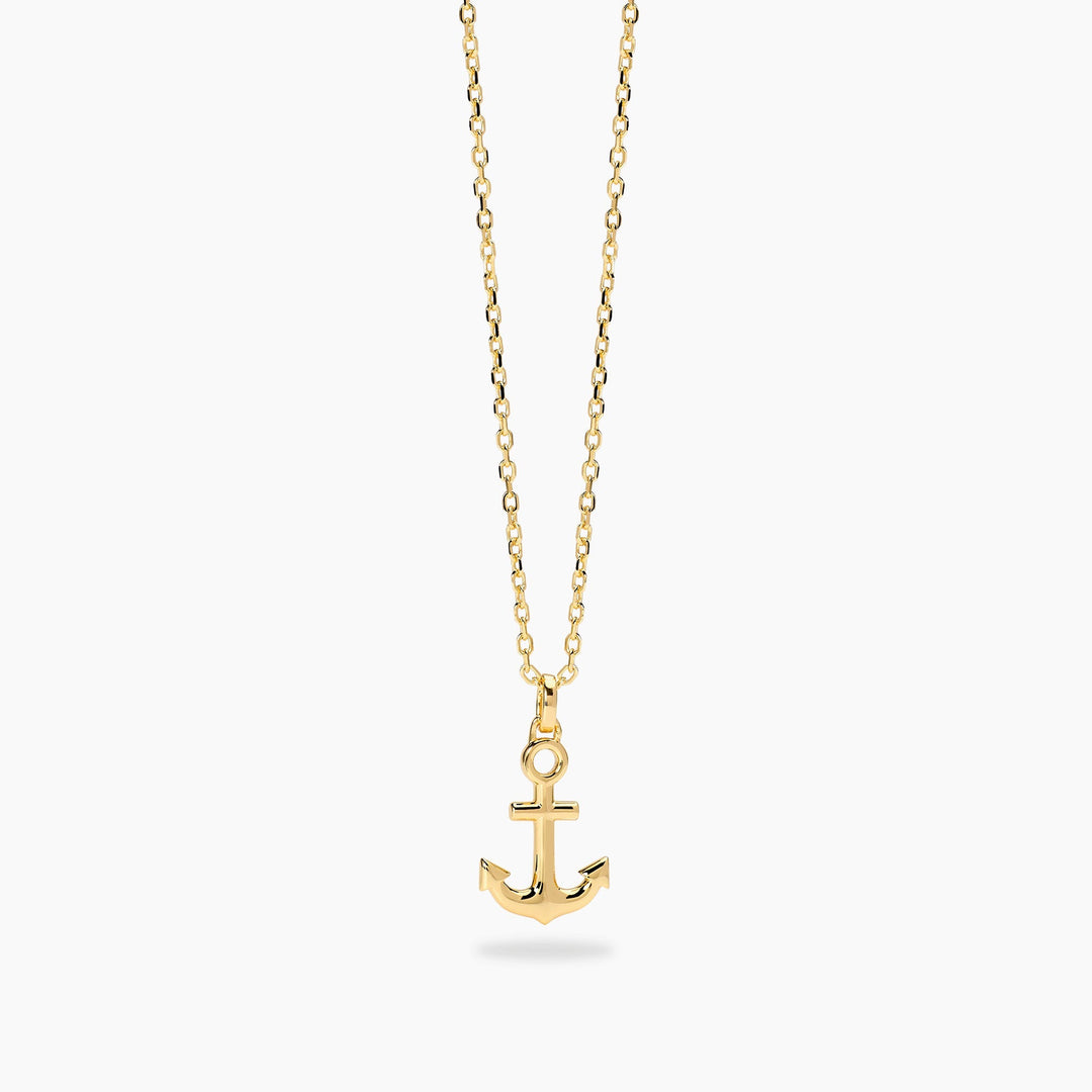 Collana uomo NAVY RULE con ancora in argento dorato