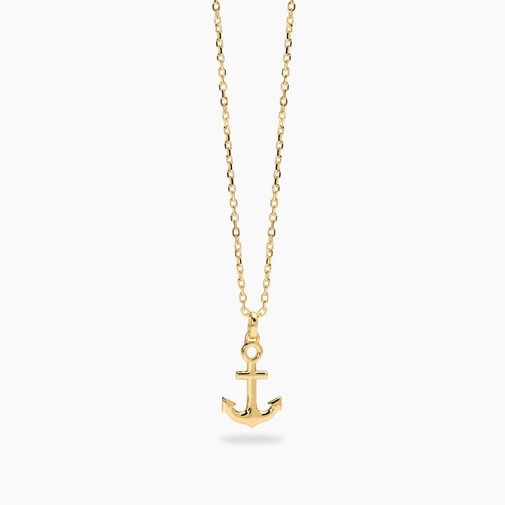 Collana uomo NAVY RULE con ancora in argento dorato