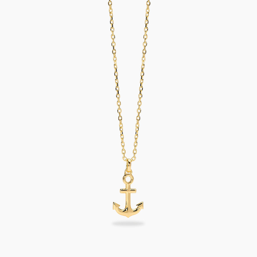 Collana uomo NAVY RULE con ancora in argento dorato