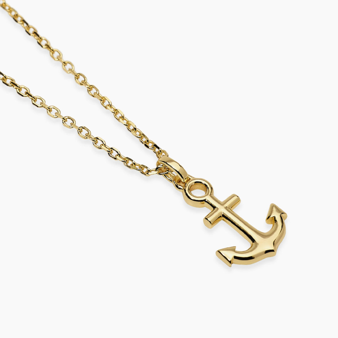 Collana uomo NAVY RULE con ancora in argento dorato