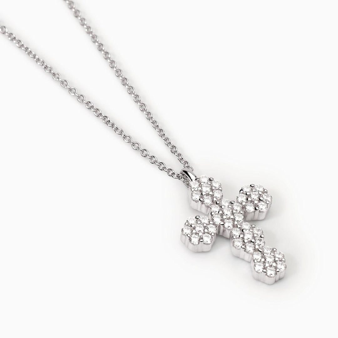 Girocollo FIOR FIORE con croce di zirconi