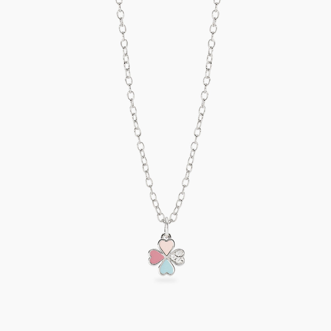 Collana da bambina CERCAMI con quadrifoglio smaltato