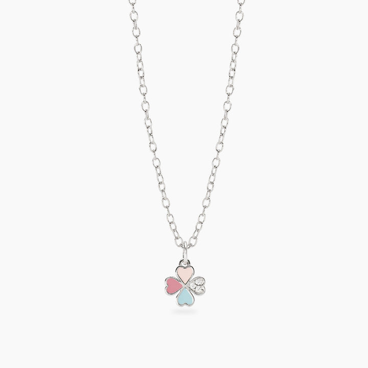 Collana da bambina CERCAMI con quadrifoglio smaltato