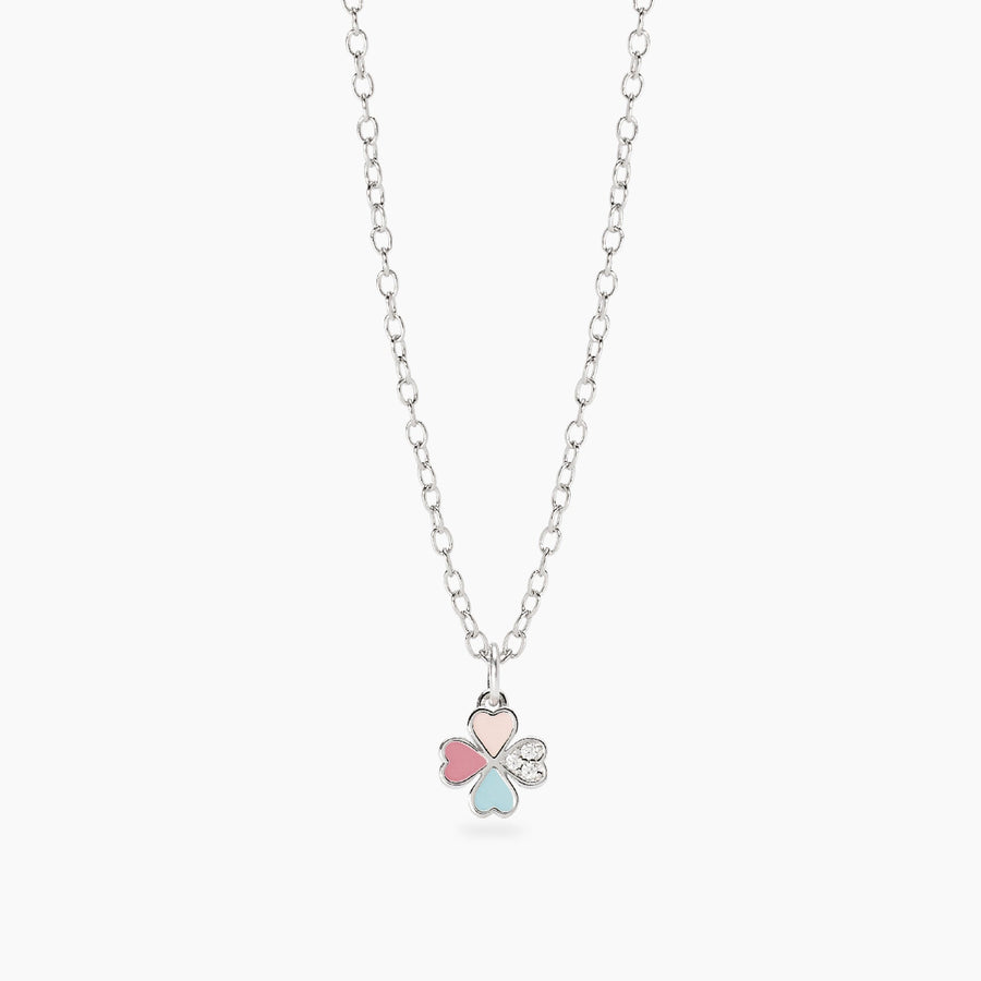 Collana da bambina CERCAMI con quadrifoglio smaltato
