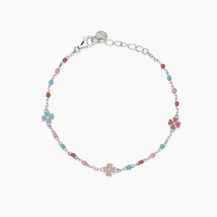 Bracciale baby CERCAMI con quadrifogli smaltati