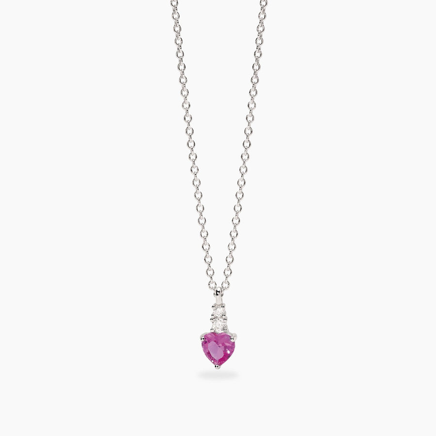 Girocollo ROUGE con cuore di corindone rosa