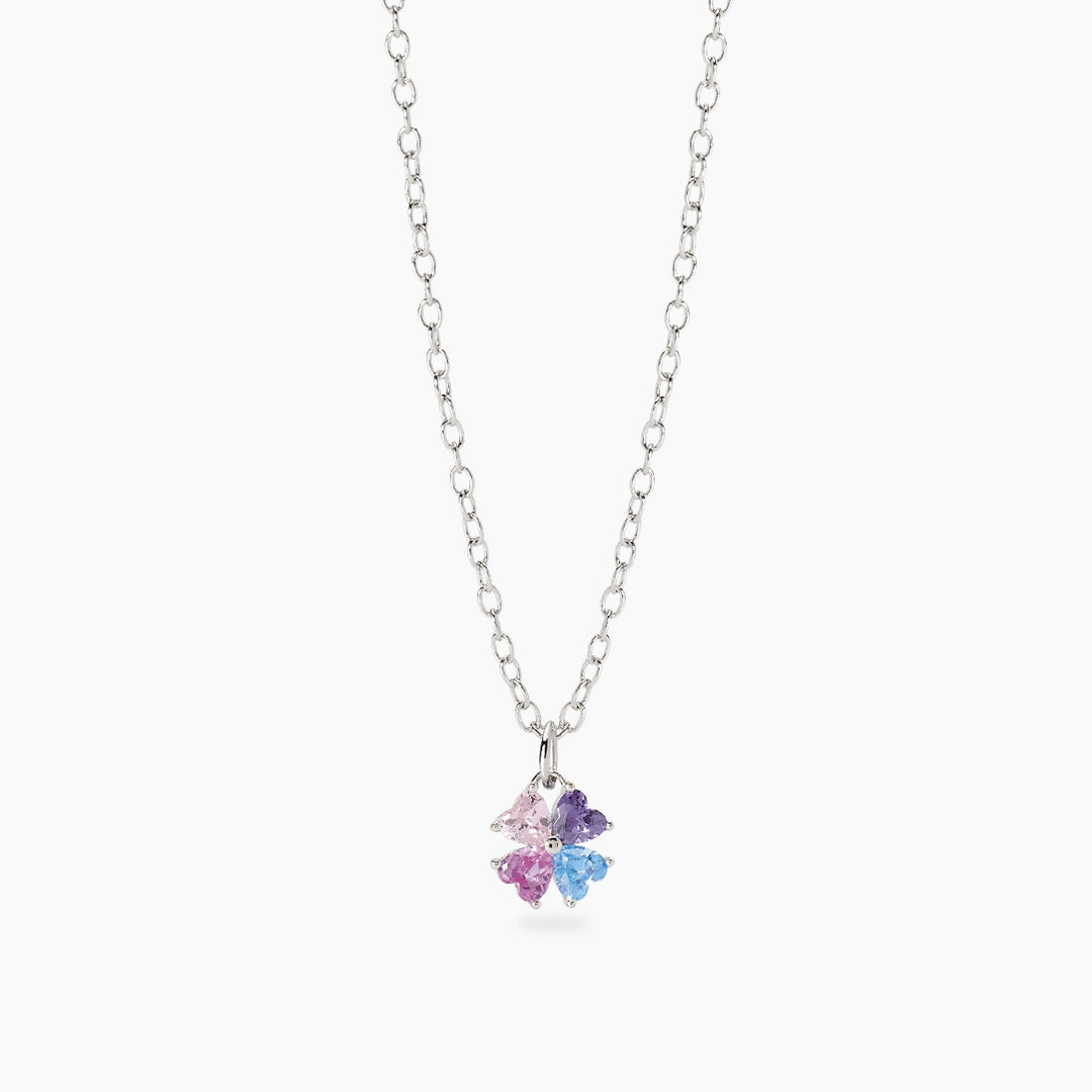 Collana da bambina QUATTRO DESIDERI con quadrifoglio colorato