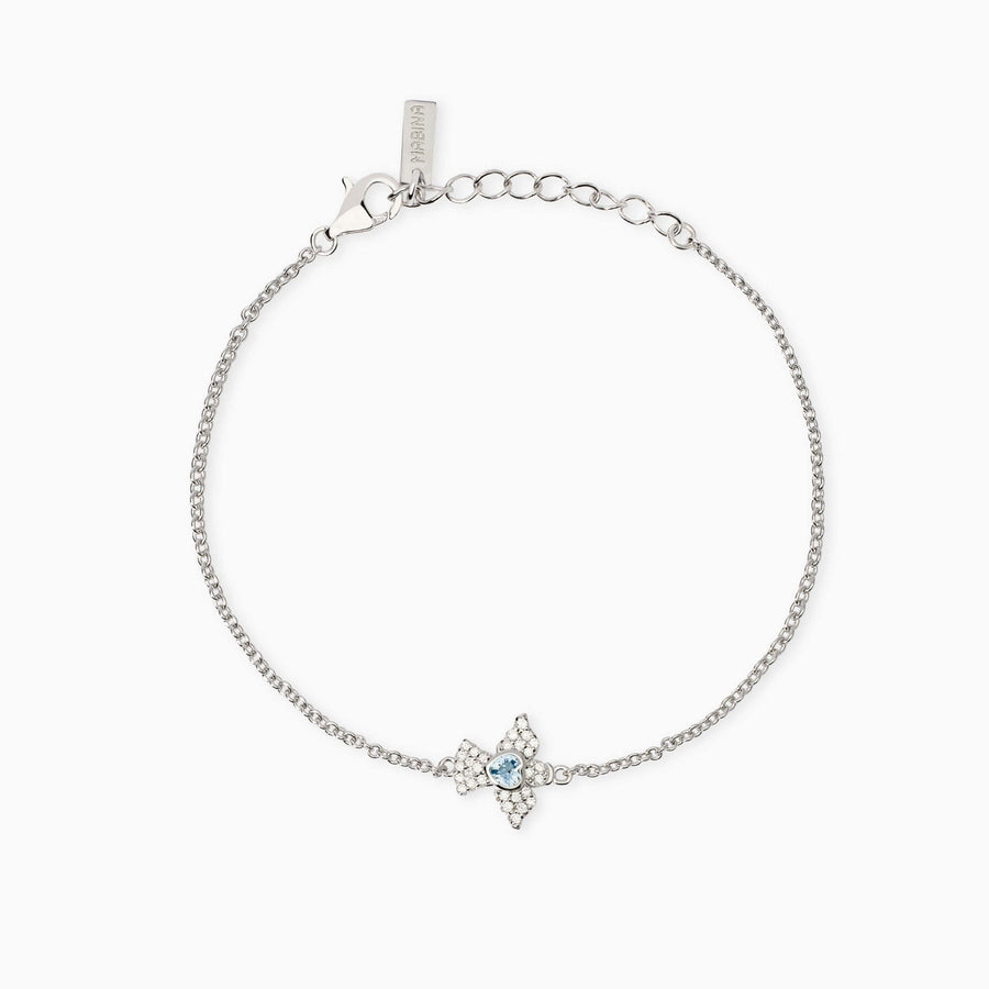 Bracciale MY ANGEL con angelo di zirconi e cuore azzurro