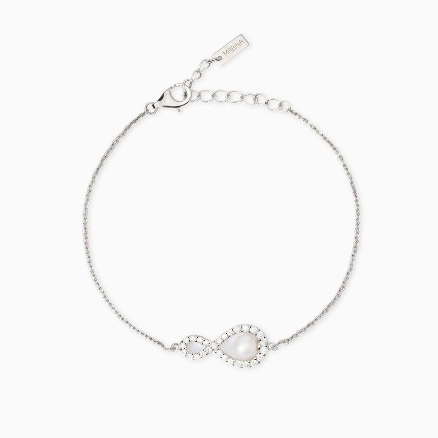 Bracciale ENDLESS con infinito di zirconi e perla coltivata