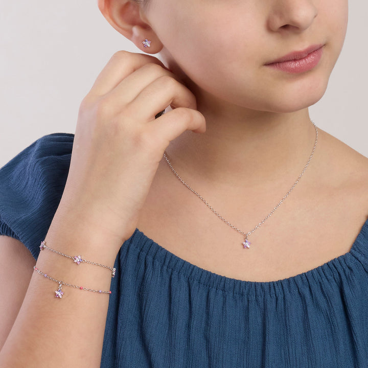 Collana da bambina FUN FLOWER con fiore rosa